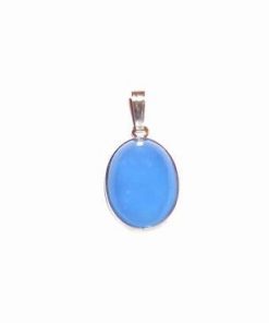 Pandantiv din argint cu cristal de calcedonie blue