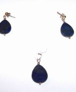 Set din aur de 14 K cu cristale de lapis lazuli si perle