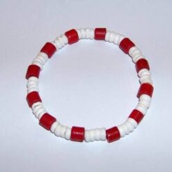 Bratara lata din turcoaz si coral, pe elastic