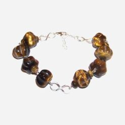 Bratara din argint cu cifra 8 si ochi de tigru