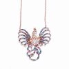 Pandantiv din argint placat cu aur roz - Pasarea Phoenix