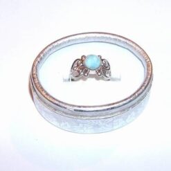Cristal natural din larimar cu agatoare din argint