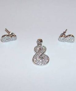 Set din argint cu marcasite, in forma de cifra 8