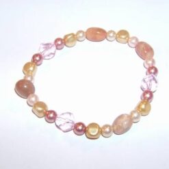 Bratara pe elastic cu piatra lunii si perlute