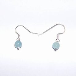 Cercei din sfere de morganit bleu cu tortite din argint