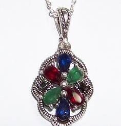 Pandantiv din argint pe lant de argint cu floare vietii