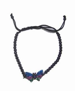 Colier pe elastic cu sfere din Rudraksha si lemn