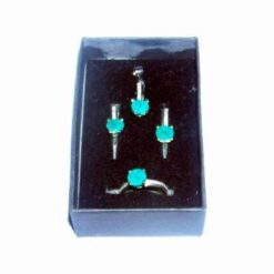 Set din argint cu cristale de smarald multifatetate