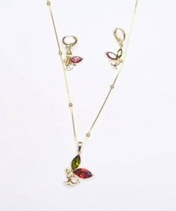 Set placa cut aur de 18K cu perle - pandantiv si cercei