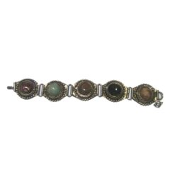 Bratara vintage din metal cu 5 cristale