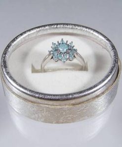 Inel din argint cu cristale de larimar