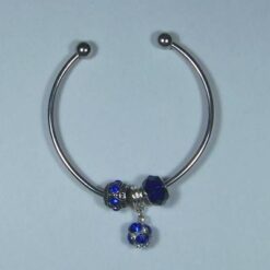 Bratara din metal nobil si cristale albastre