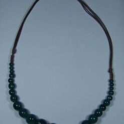 Colier din ceramica pe siret maro reglabil