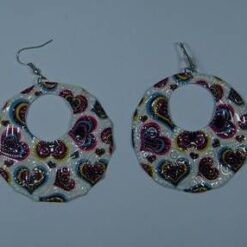 Cercei din metal XXL cu inimioare