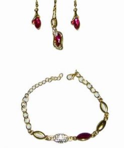 Set Feng Shui placat cu aur si cristal Fuchsia