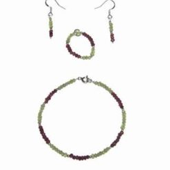 Set din argint 925 olivina si granat
