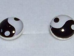 Cercei din metalt cu simbolul Yin Yang - model deosebit
