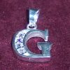 Initiala numelui din argint cu strasuri transparente - G