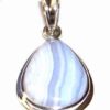 Pandantiv din argint si cristal de agat bleu -