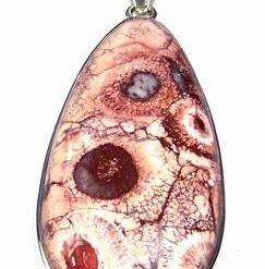 Pandantiv din argint si cristal de jasp -pictat-