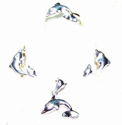 Set de bijuterii din argint cu delfinii succesului - unicat!