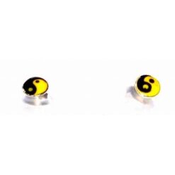 Cercei din argint cu simbolul Yin-Yang - cu surubel N/G