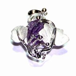 Pandantiv din argint cu trandafirul dragostei din ametist