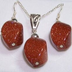 Set de bijuterii din argint si piatra soarelui