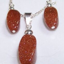 Set de bijuterii din argint si piatra soarelui