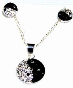 Set de bijuterii cu Yin-Yang si Swarovski - model unicat!