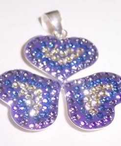 Inima din cristal Swarovski multifatetat pe lant din argint