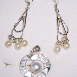 Pandantiv si cercei din argint cu perle de cultura
