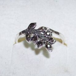 Inel din argint cu marcasit si cristale Swarovski