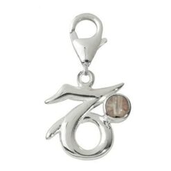 Pandantiv unisex din argint cu cristal de stanca - Capricorn