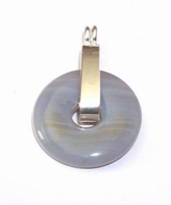 Cristal de calcedonie blue cu agatatoare din argint