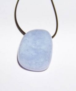 Cristal de calcedonie blue cu agatatoare din argint