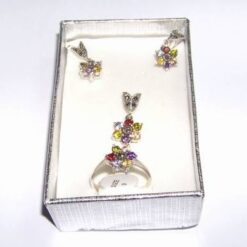 Inel din argint cu marcasit si cristale Swarovski