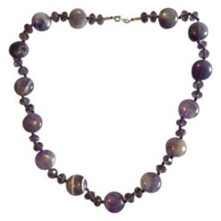 Colier din ametist cu inchizatoare metalica