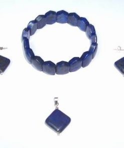 Set din aur de 14 K cu cristale de lapis lazuli si perle