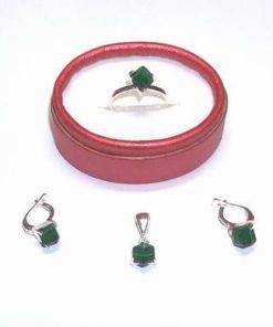 Set din argint cu cristal de malachit
