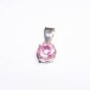 Pandantiv din argint cu cristal Swarovski roz, multifatetat