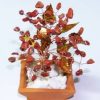 Copacel cu cristale de jasp roscat si frunzulite aurii