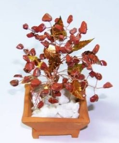 Copacel cu cristale de jasp roscat si frunzulite aurii