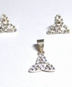 Set din argint cu cristale Swarovski - alb/argintiu