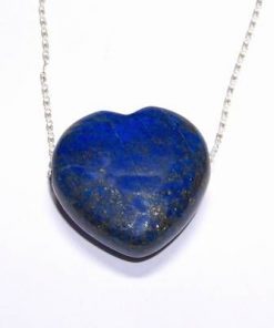 Pandantiv - inima din lapis lazuli pe lant din argint
