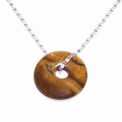 Pandantiv din ochi de tigru pe lant din argint