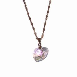 Inima din cristal Swarovski multifatetat pe lant din argint