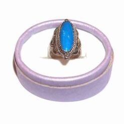Inel din argint cu turcoaz si marcasite