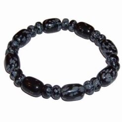 Pandantiv din obsidian rosu-negru cu agatoare de argint