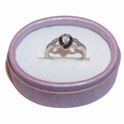 Inel de logodna din argint cu cristale Swarovski si spinel